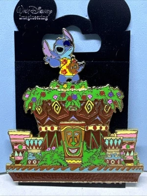 Disney WDI Imagineering Aloha E Komo Mai! Stitch Drum LE 300 Pin 65192 - Image 1 of 4