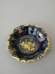 Kleine schöne Schale, Ilmenau, Echt Kobalt, Goldmalerei, nummeriert - Bild 1 von 5