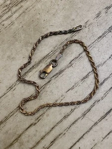 Danecraft 925 Italian Sterling Silver Gold Vermeil Rope Chain Bracelet 7.5” - Picture 1 of 3