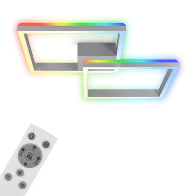 LED Plafoniera Alluminio 64x64cm 34W Cct 2700K-6500K RGB Backlight Telecomando - Immagine 1 di 4