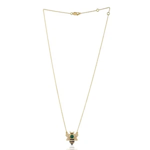 Natural Emerald Locket Necklace 18k Yellow Gold Jewelry Necklace For Women - Picture 1 of 6