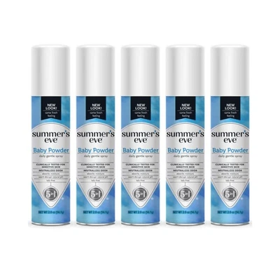 Summer's Eve Feminine Deodorant Spray Baby Powder 2oz Pack of 5 Female Hygiene - Image 1 of 4