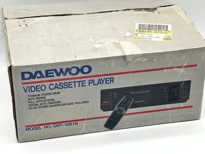Vintage Daewoo VCR DVP-1281N — New Open Box — AC or DC Power — Sold in 1995 - Image 1 of 4