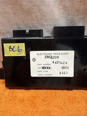BC6•Chrysler Electronic Voice Alert (inglés) 1980-90’s parte #4317424 sin probar Foto 1 de 4