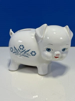 Rare Vintage 1980's Corning Ware Cornflower Blue Ceramic Piggy Bank ~England - Image 1 of 4