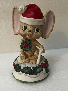 DE COLECCIÓN BERMAN AND ANDERSON INC. CAJA MUSICAL RATÓN NAVIDAD CON SOMBRERO DE SANTA FUNCIONA. - Imagen 1 de 15