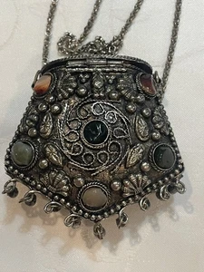 Halskette Afghan Kuchi Gebetsbox Afghani Etui Etui Anhänger Schmuck Retro Selten - Bild 1 von 13