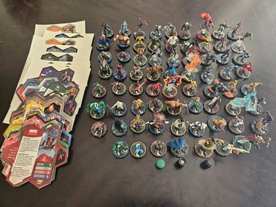 Lot Heroscape Custom Marvel DC Figures -VGC- 41 Cards 70 Figures Heroclix - Image 1 of 4