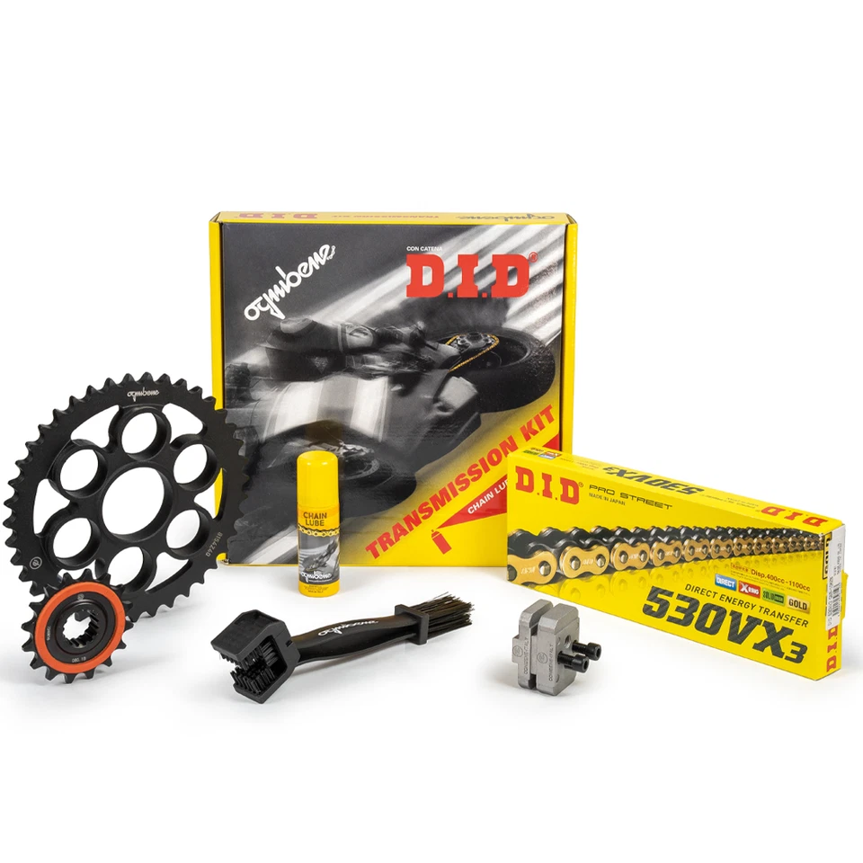 Kit Chaîne DID 525 VX3 G&B 116 Maillons Couronne 44 Dents Pignon 525 Z 14 DID - Photo 1/3