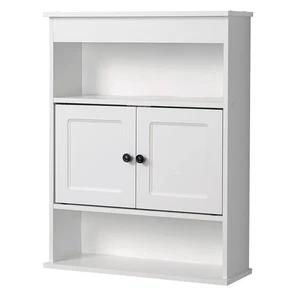 Moisture-Resistant Wooden Wall Cabinet for Stylish Bathroom Organization - Picture 1 of 7
