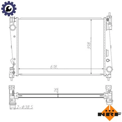 RADIATOR ENGINE COOLING 550005 FOR 198A5.000/A8.000 844A2.000 263A1.000 2.0L - Image 1 of 4