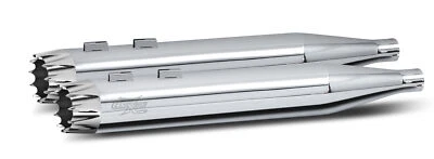 RC Components RCX Excalibur 4" Slip On Mufflers Chrome Tips for Harley Touring - Image 1 of 2