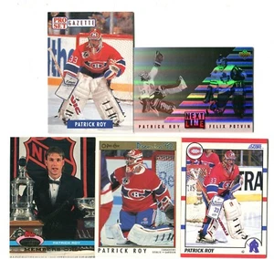 Patrick Roy 5 Hockey Trading Card Lot HOF CANADIENS COLORADO AVALANCHE (LOT 23) - Imagen 1 de 1