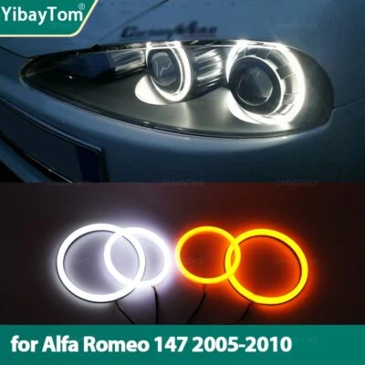 Kit de anillos de halo de luz de señal de giro DRL LED ojos de ángel para Alfa Romeo 147 2005-2010 Foto 1 de 4