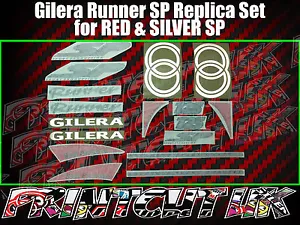 Gilera Runner SP Stickers Decals, RED & SILVER, Set, Kit, Rep, 50 70 125 172 180 - Picture 1 of 8