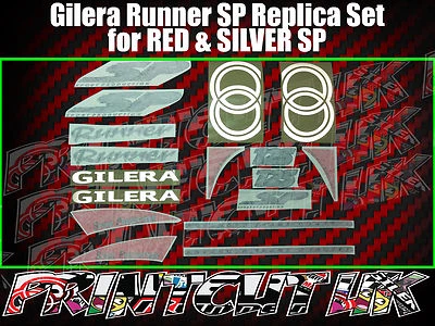 PRINTXTREME LTD Gilera Runner SP Adesivi Decalcomanie, ROSSO & ARGENTO, Set, Kit, Rep, 50 70 125 172 180