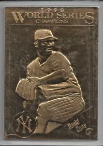 David Cone 1998 Danbury neuwertig New York Yankees versiegelt 22 kt Gold Karte # 8 - Bild 1 von 1