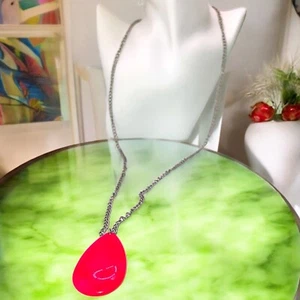 Paparazzi Pink Pendant 34.5" Chain Silver-Tone Necklace! - Picture 1 of 17