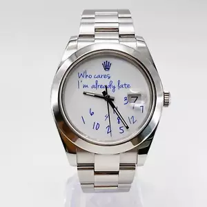 Montre automatique homme Rolex Datejust 41 en acier inoxydable blanc cadran personnalisé 126300 - Photo 1 sur 7