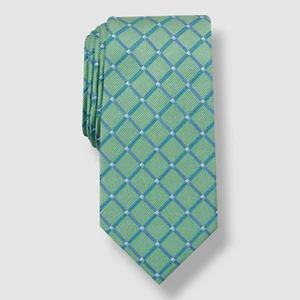 Nautica Men's Green Silk Grid Slim Classic Harland Neck Tie Size 60x3 - Picture 1 of 1