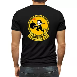 Fighting 31st Strike Fighter Squadron 31 VFA-31 US Military US N Black SS Shirt - Picture 1 of 2