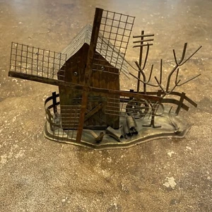 Vtg Copper Windmill Music Box Metal Are Windmill Turns Plays Hongkong - Picture 1 of 7