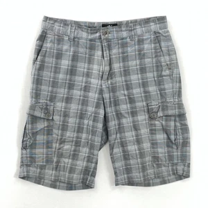 Calvin Klein Mens Cargo Shorts Multicolor Plaid Flat Front Pockets Cotton 30 - Picture 1 of 10