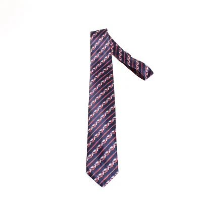 Italo Ferretti новый с Ярлыками шеи галстук в синий/красный абстрактные полоски 100% шелк сделано в Италии - Изображение 1 из 4