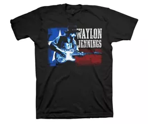 Waylon Jennings Red, White, & Blue M, L, XL, 2XL Black T-Shirt - Picture 1 of 1