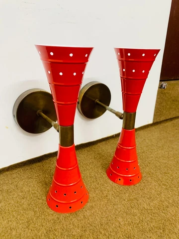 Plug in Wall Sconce Pair 1950s Mid Century Brass Italian Diabolo Wall Sconce Lig Cover