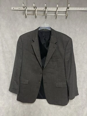 Ralph Lauren Blazer Men 46R Gray Brown 2B Houndstooth Career Coat Flannel Luxury - Image 1 of 4