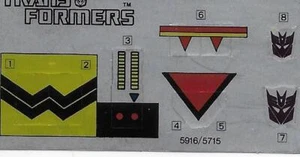 Transformers Original G1 1985 Constructicon Scavenger Sticker Sheet Unused - Picture 1 of 1