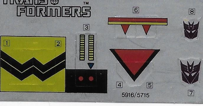 Transformers Original G1 1985 Constructicon Scavenger Sticker Sheet Unused - Image 1 of 1