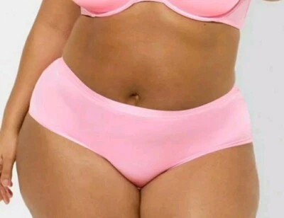 Panty descarado de microfibra rosa caramelo algodón tórrido talla grande 1X, 14/16 Foto 1 de 4