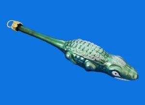 ALLIGATOR CROCODILE GERMAN BLOWN GLASS CHRISTMAS TREE ORNAMENT DECORATION - Picture 1 of 1