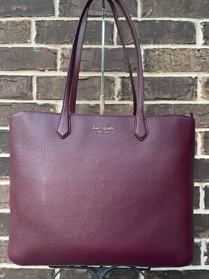 NWT $298 Kate Spade Veronica Large Leather Tote Grenache burgundy - Image 1 of 4