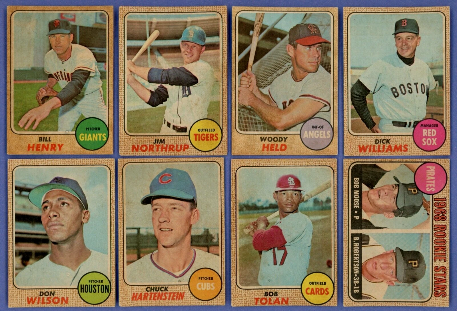 1968 Topps Venezuelan Lot, Don Wilson Held Northrup Tolan Moose Venezuela CRISP!