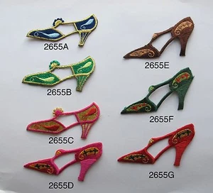 #2655 DAMEN HOHLER HIGH HEEL SCHUH, MODISCHE DAMEN STICKEREI APPLIKATION PATCH - Bild 1 von 8