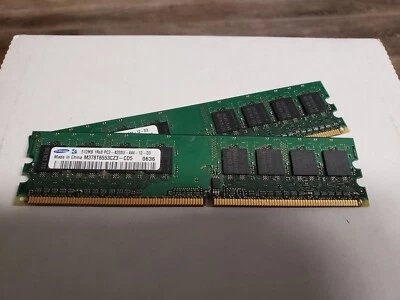 2 x 512MB DDR2 PC2-4200U 512MB 1Rx8 PC2-4200U-444-12-D3 240-pin  - Image 1 of 2