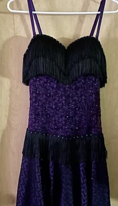 Vintage Dress Women Dance Costume Fringe Lace Quality Made - Picture 1 of 10
