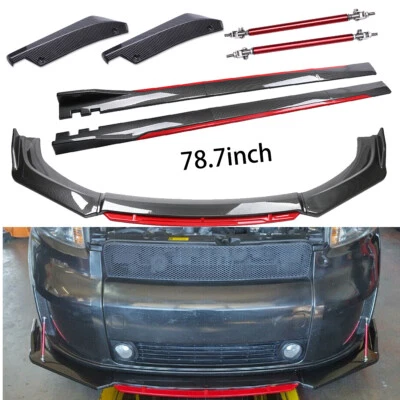 For Scion tc xb Front Bumper Lip Carbon Fiber Rods 78.7" Side Body Kit A++ Foto 1 de 4