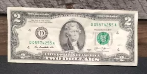 2013 $2 Two Dollar Bill Note Cleveland Ohio D05574255A - Picture 1 of 6