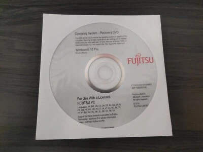 * Windows 10 Pro 64 Bit * 2015 - Fujitsu OS - Recovery DVD * No Key * - Image 1 of 3