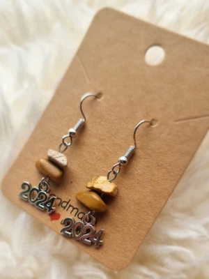 Pendientes colgantes largos de jaspe con imagen curativa de jaspe 2024 Foto 1 de 4