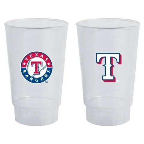 Texas Rangers Plastic Tumblers 4 Pack Cups Cover
