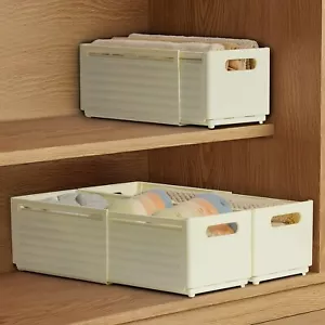 Organization And Storage Expandable Storage Bins 3 Packs Plastic Closet Storage - Picture 1 of 7