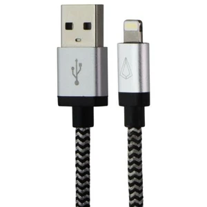 LBT (7-Ft) USB-A to  8-Pin Braided Charge Cable - Silver/White/Black - Picture 1 of 1