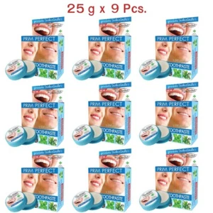 Toothpaste Whitening Teeth Pack 0.88 Oz Remove Yellow Stains Thai Herbal 25g x 9 - Picture 1 of 7