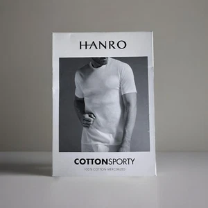Hanro Mercerized Cotton Sporty Crew Neck T-Shirt White Size Small - Picture 1 of 4