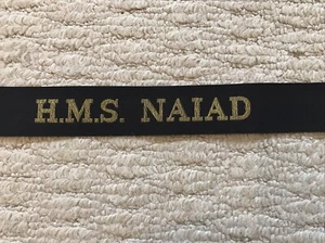 H.M.S. NAIAD - Original 70’s Cap Tally. - Bild 1 von 4